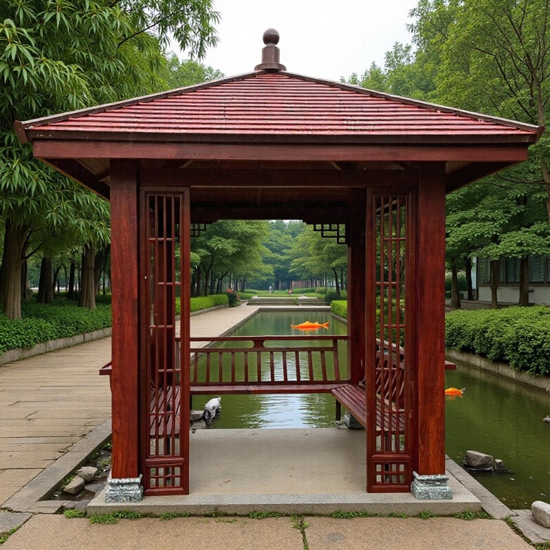 Manufacturer of Solid Wood Four-Corner Pavilions for Outdoor Villas, Ancient Architecture, Landscape Parks, Homestays, Gardens, Courtyards, and Sunshade Gazebos