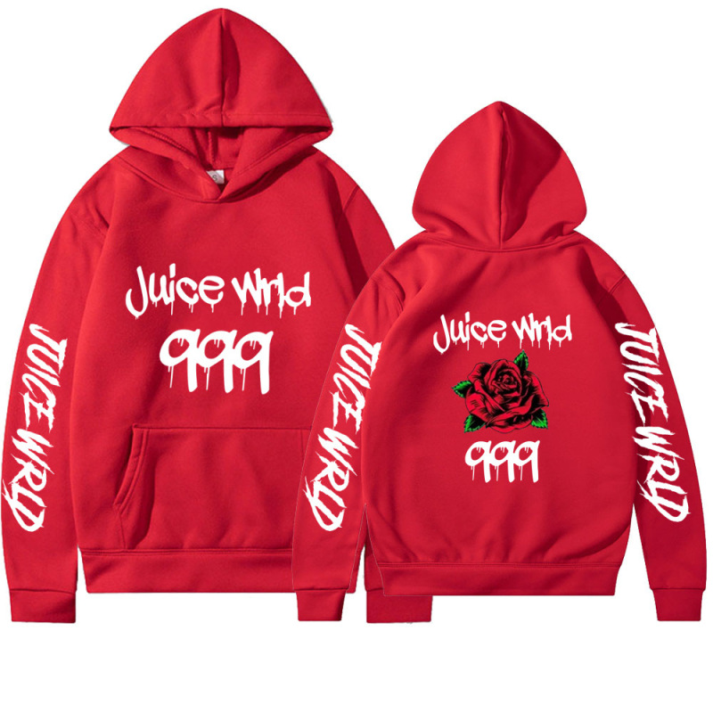 Hot-Selling Foreign Trade Juice Wrld Rose Print Thick Hooded Sweatshirt for Men and Women Hot-Selling Foreign Trade Juice Wrld Rose Print Thick Hooded Sweatshirt for Men and Women