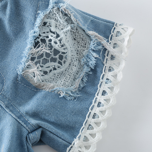 Summer Women Solid White Hoodless Sweatshirt and Denim Shorts Trendy Style