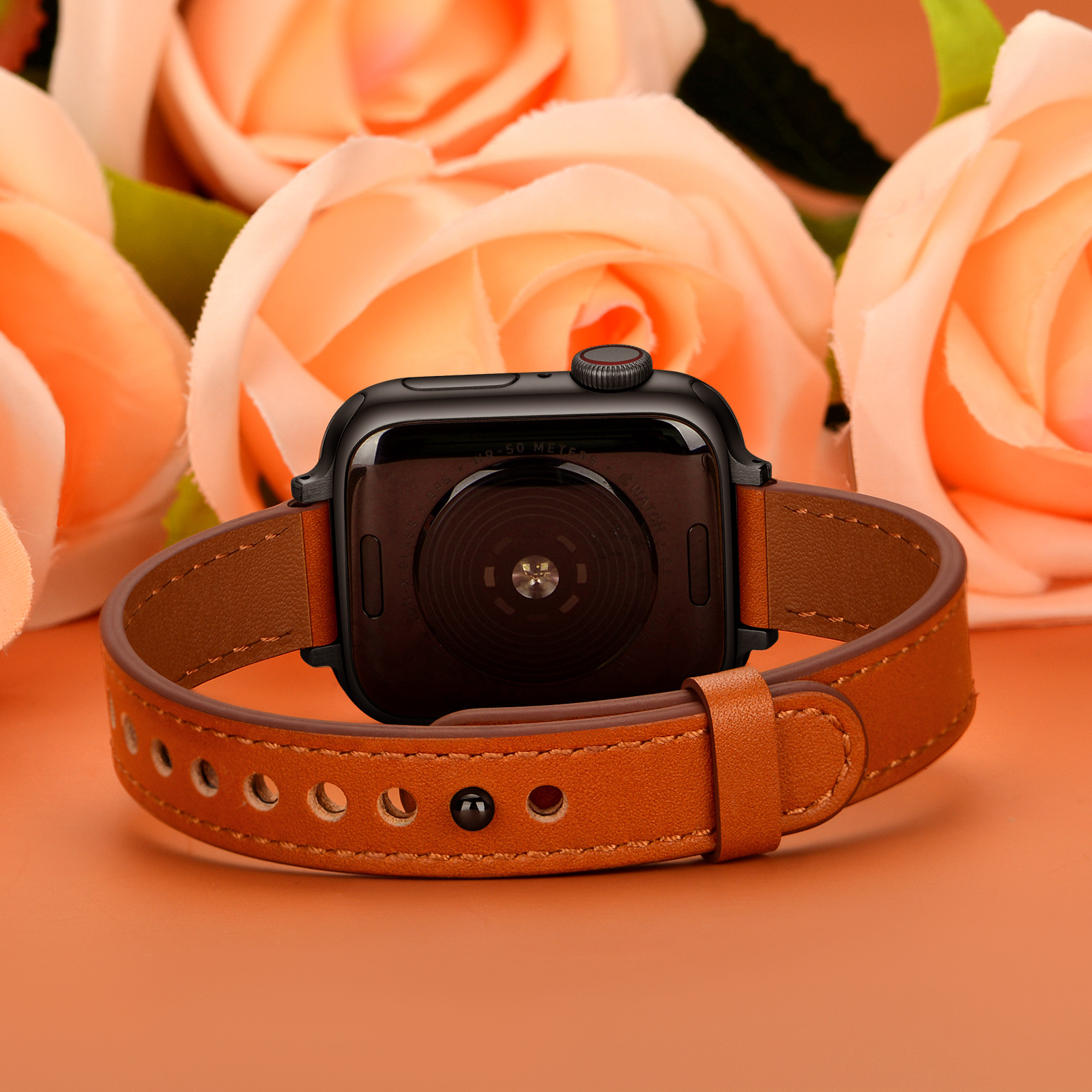18g Weight Apple watch watchband Classification Genuine leather Material Solid Color Pattern Retro Style Retro Solid Color Apple Watch Watchband 38