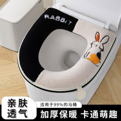 跨境外贸马桶垫冬季加厚保暖家用毛绒马桶坐垫通用时尚拉链坐便套