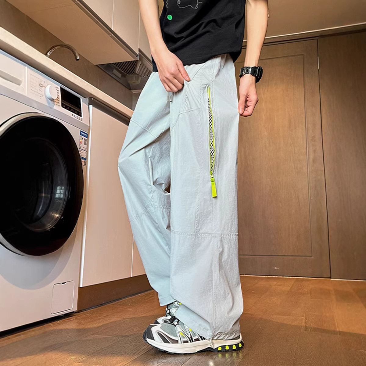 Spring New Elastic Quick-Dry Pants for Men and Women, Outdoor Work Pants, Loose Straight-Leg Sun-Protection Casual Pants