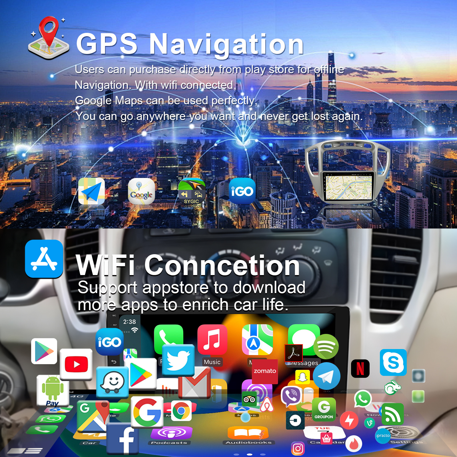 Cross-Border Hot Selling Highlander 2000-2007 9inch Car Smart Navigator Android Gps Radio All-In-One Machine