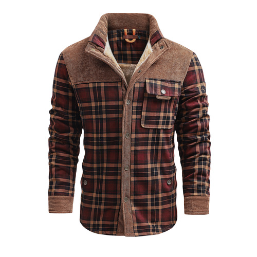Men's Warm Plaid Blazer Cardigan Winter Padded Plus Size Jacket Shirt Eu Code Trendy Wish