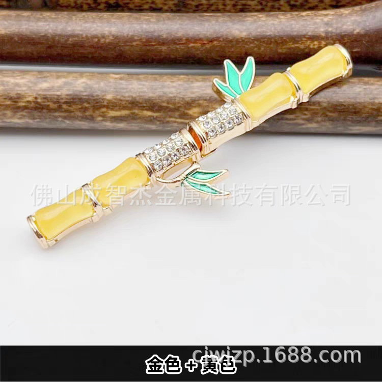 新中式圣音竹叶子母扣 国风钮扣竹节压襟挂件 节节高旗袍茶服配饰