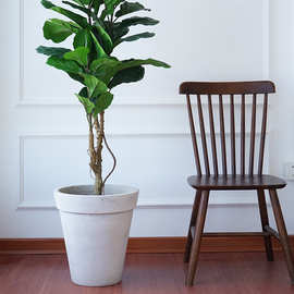 客厅落地大号创意个性水泥花盆北欧简约圆形透气深高盆月季盆栽