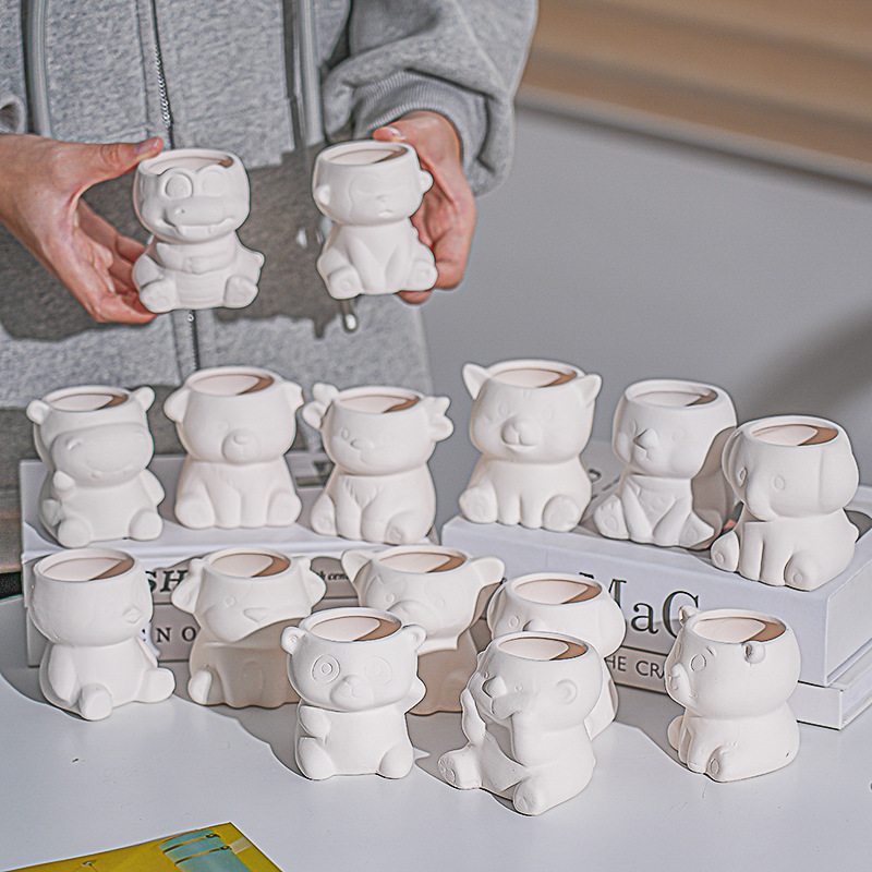Amazon Ceramic Fleshy Flower Pot Children's Flower Pot DIY Hand-painted Plain Burned Ceramic Breathable Kindergarten Handmade Amazon Ceramic Fleshy Flower Pot Children's Flower Pot DIY Hand-painted Plain Burned Ceramic Breathable Kindergarten Handmade