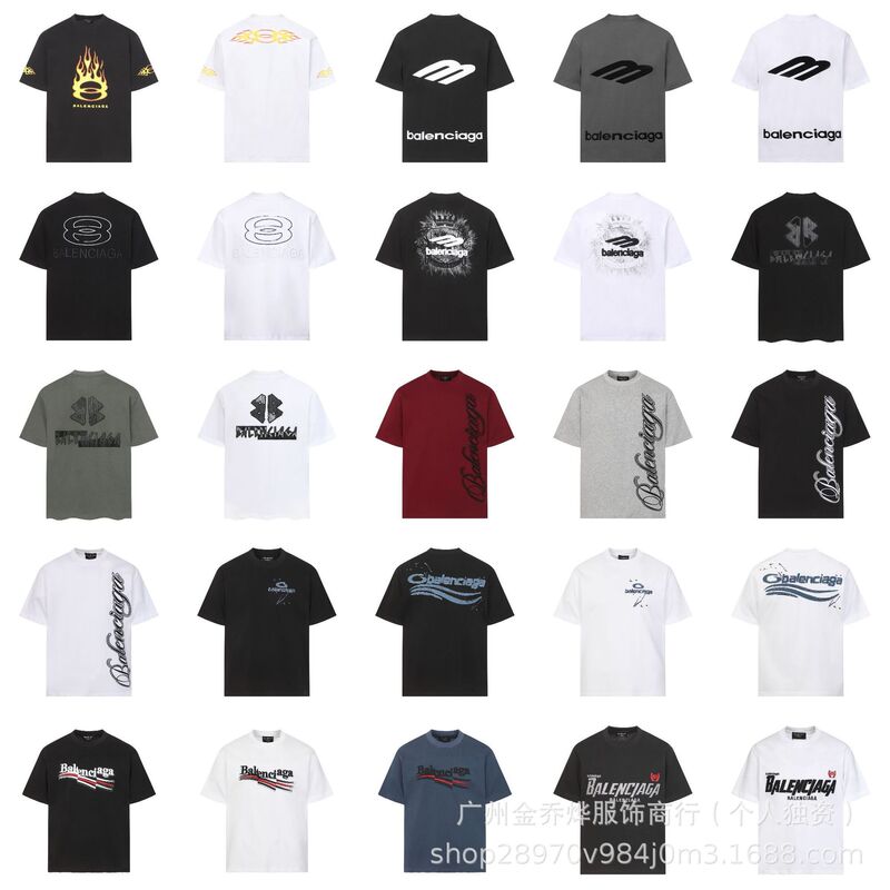 Cross-Border Foreign Trade B Brand High-Quality T-Shirt with Washed Embroidery, Unisex Casual Fashion Versatile Loose Fit Pure Cotton Short Sleeve Cross-Border Foreign Trade B Brand High-Quality T-Shirt with Washed Embroidery, Unisex Casual Fashion Versatile Loose Fit Pure Cotton Short Sleeve