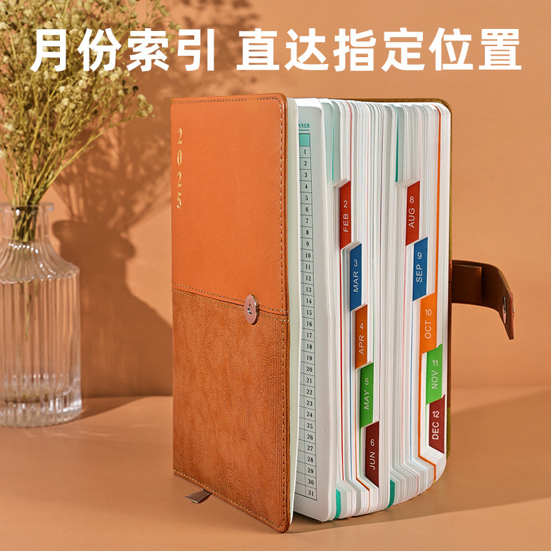 2025 일정 플래너 A5 효율성 매뉴얼 분류 컬러 두꺼운 내부 페이지 달력 노트북 사용자 정의