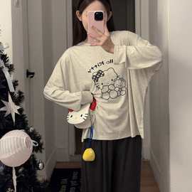 秋款莫代尔棉蝙蝠袖女睡衣家居服