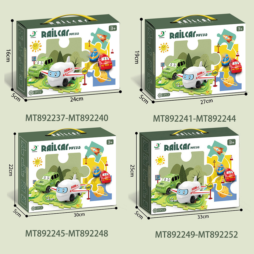 Niños plástico multi-funcional rompecabezas eléctrico coche de ferrocarril mini Road sign rompecabezas ensamblado juguete traje fábrica al por mayor