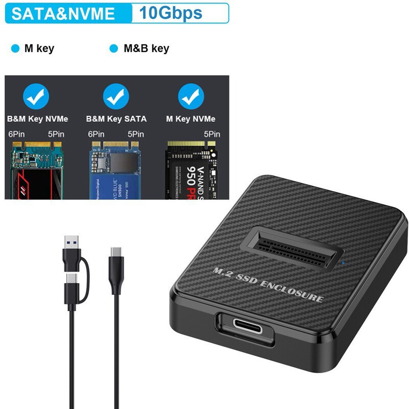 M.2 SSD base NVMe/SATA dual protocol SSD case 10Gbps copy adapter board