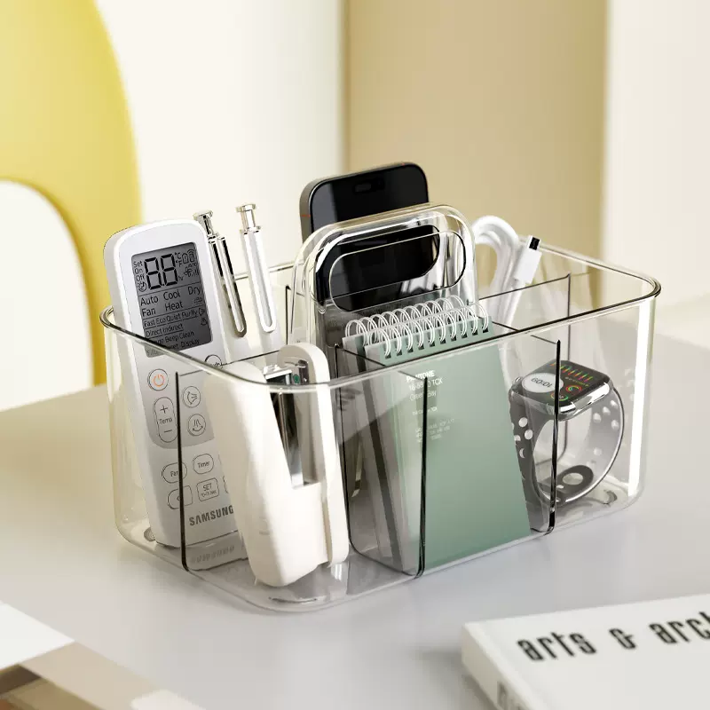 简约手提收纳盒便携零食盒化妆盒办公室桌面收纳篮厨房卫浴手提篮