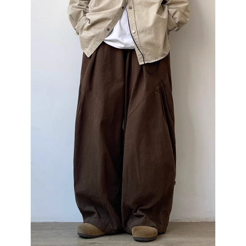 Workwear Pants for Men - Spring and Autumn Season Trendy Loose Drawstring Ankle Pants - Hong Kong Style Ins Fashion Streetwear Sporty Casual Pants