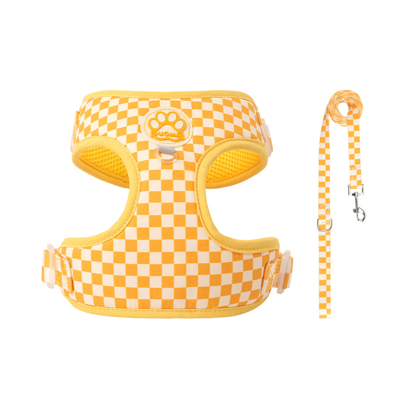 Clásico retro tablero de ajedrez perro cinturón de pecho de cinco colores opcional de moda versátil perro fuera de la tendencia pecho cinturón de perro