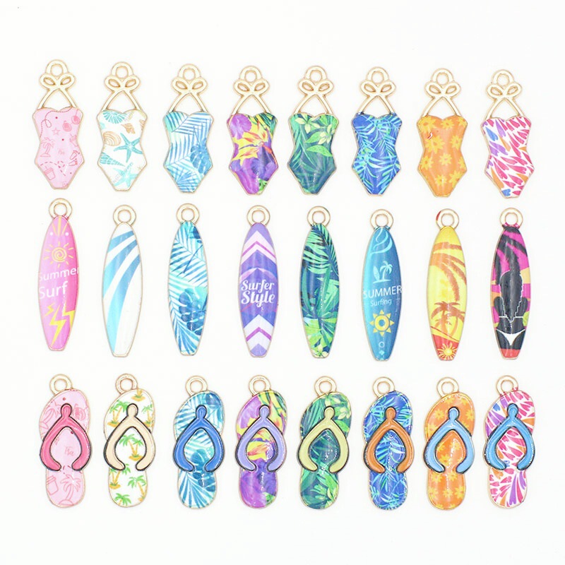 Alloy Oil Dripping Summer Swimsuit Skateboard Slippers Car Hanging Earrings Necklace Keychain DIY Jewelry Accessories Wholesale Alloy Oil Dripping Summer Swimsuit Skateboard Slippers Car Hanging Earrings Necklace Keychain DIY Jewelry Accessories Wholesale