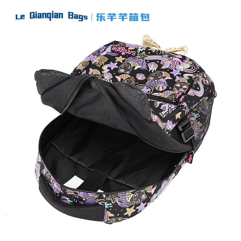 Australia Smiggle escolares niñas mochila de alta calidad gato y pez estratificado mochila de excursión impermeable resistente al desgaste