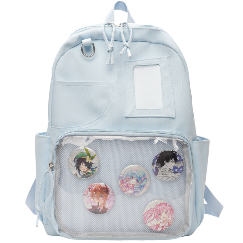 Nuevo estilo japonés en la mochila de estilo universitario bolsas escolares de estudiantes de secundaria de alto valor visual de dibujos animados transparentes lindas mochilas