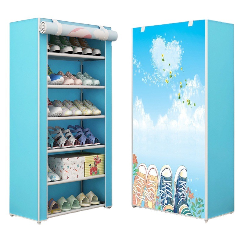 Zapatero de Múltiples Niveles para Sala de Estar, Ahorro de Espacio, Metálico, Antipolvo, de Tela No Tejida, Fabricante de Zapateros, Venta al por Mayor Transfronteriza