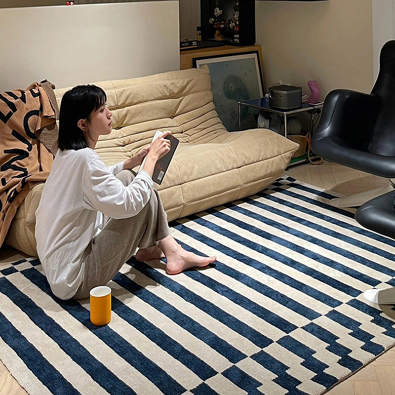 2025 New Stylish Home-Use Retro Modern Style Bauhaus Black and White Minimalist Striped Light Luxury Carpet 2025 New Stylish Home-Use Retro Modern Style Bauhaus Black and White Minimalist Striped Light Luxury Carpet