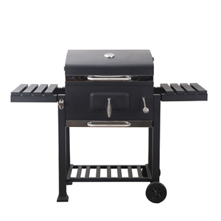 Home Courtyard Smoker Grill Garden Large Square Barbecue Grill Outdoor American-Style Trolley Barbecue Grill Square Grill