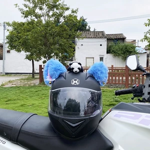 Helmet Decoration Cute Blue Ears Plush Cat Ears Detachable Universal
