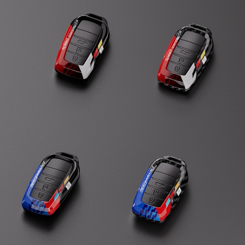 トヨタ車のキーカバー、カローラ、CHR、ハイランダー、レイリン、カムリ、RAV4に適しています。カーボンファイバー塗装。|undefined