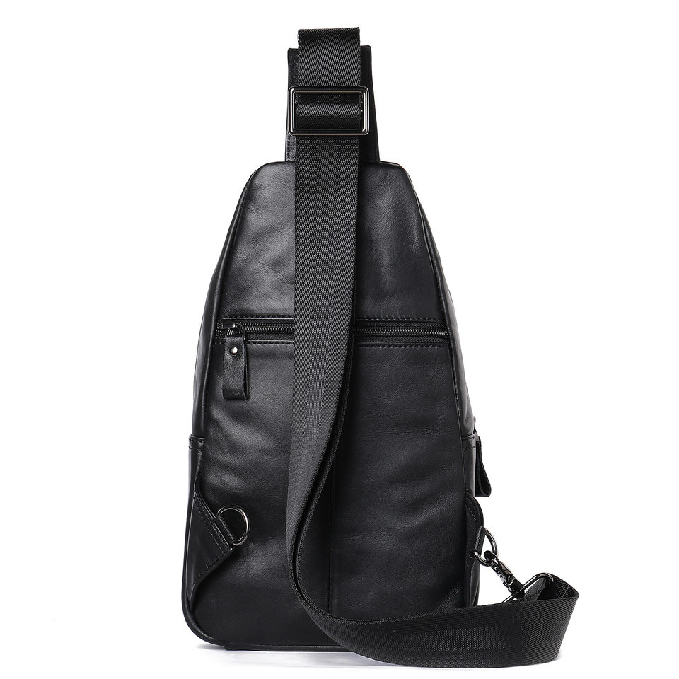 Túi đeo ngực nam da bò thật cao cấp 19×10×30 cm — 20202 màu đen, Cà phê hoa văn, Màu nâu tự nhiên rơi, Màu đen tự nhiên rơi
