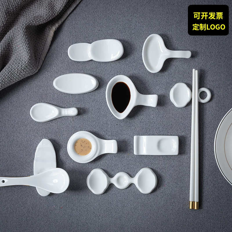 Столовая посуда в отеле Чистая белая керамическая креативная подставка для палочек для еды