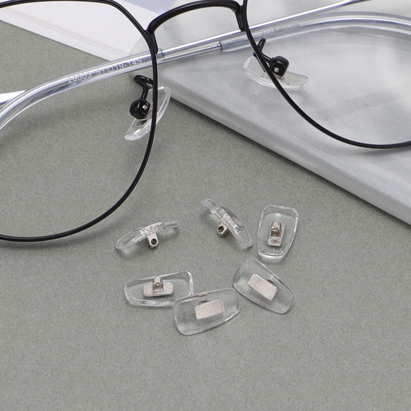 Pvc通常の金属芯網紋銀硬質プラスチック眼鏡鼻托眼鏡快適滑り止め鼻パッドメーカー卸売り|undefined