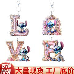国境を越えた新しいアクリルフラット 2D ステッチペンダント 26 英字アクリル ステッチ装飾