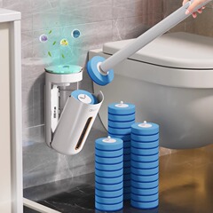 使い捨てトイレブラシ 家庭用 死角なし トイレ掃除ブラシ 新型神器 壁掛け式 クリーニング 交換用ブラシヘッド