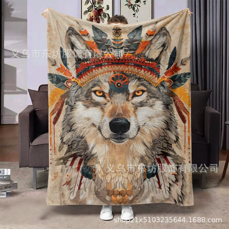 Ретро личность животных нежный мягкий фланелевый одеяло современный минимализм