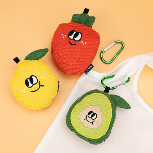 Cartoon fruit shape shopping bag original design cute doll creative folding eco-friendly bag pendant wholesale