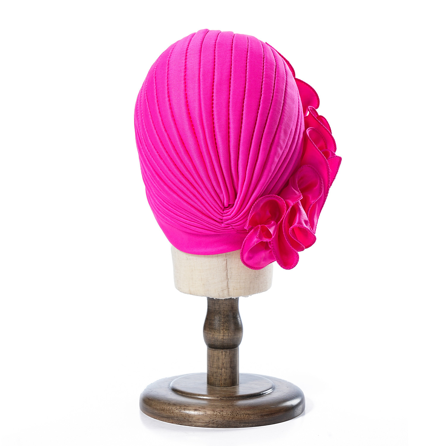 Cappello musulmano Cappello con fascia decorativa a fiori a fila laterale Cappello con fascia elastica plissettata Cappello etnico con fascia antivento_voghion.com