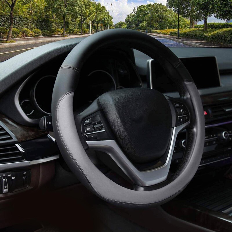 車のステアリングホイールカバー滑り止め方向保護カバーユニバーサルカーアクセサリーインテリア修正光沢のあるソフトステアリングホイール|undefined