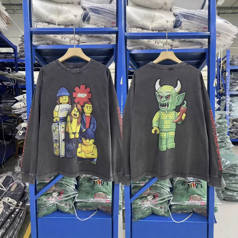 Saint Michael 25Ss "Lego Red Hot Chili Peppers" Three-Party Collaboration Washed Vintage Long-Sleeve T-Shirt