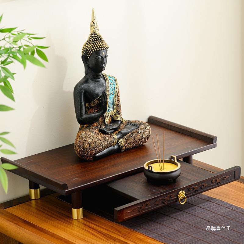 Buddha Altar with Elevated Pedestal for Guan Er Ye, New Chinese Style Buddha Shrine, Buddha Statue Offering Platform, Elevated Pedestal, Shrine Base
