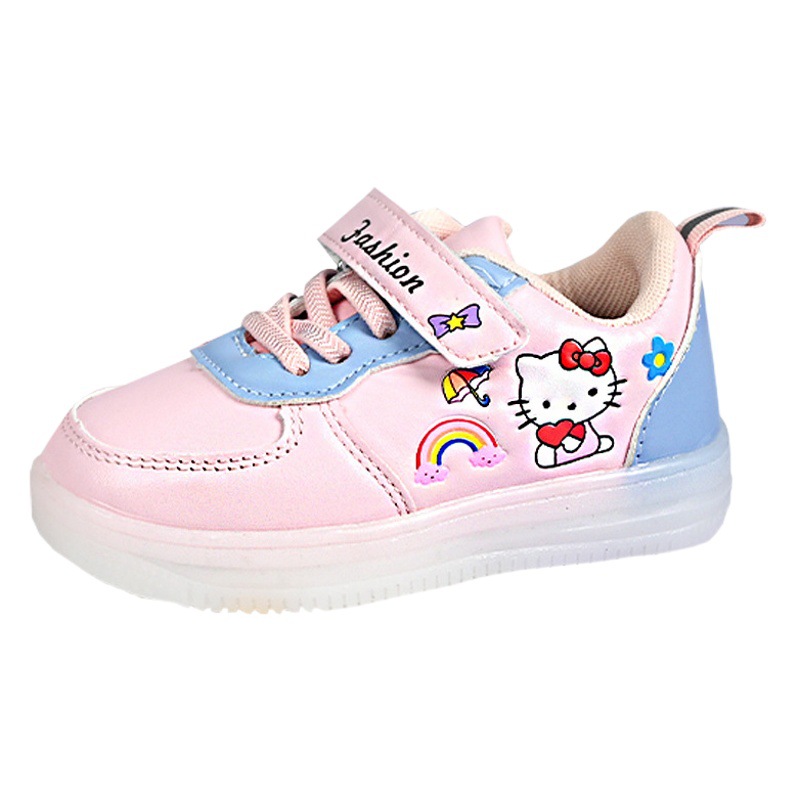 Autumn Princess Light board shoes small white shoes girls shoes baby soft bottom non-slip toddler shoes girls cartoon children's shoes