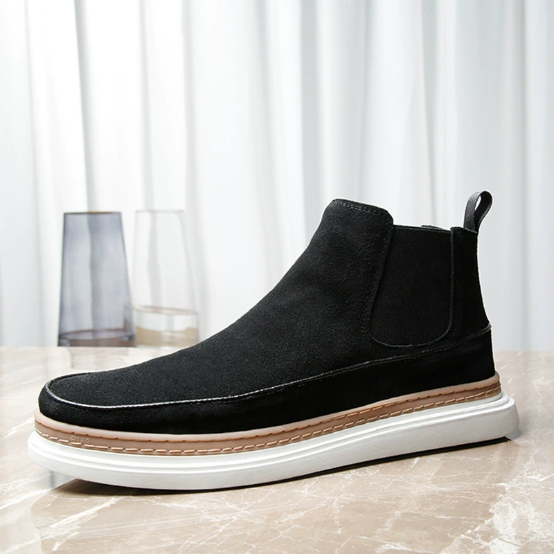 Прямые поставки с фабрики, зима, Новый 2022 год, ботинки челси на флисовой подкладке, мужские кожаные короткие сапоги, британские матовые Ботинки Martin оптом