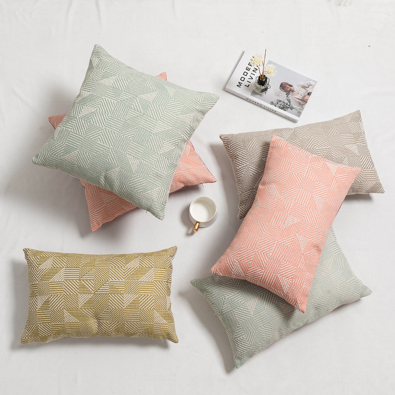 New Polyester Cotton Jacquard Pillow Sofa Cushion Bedside Cushion_voghion.com