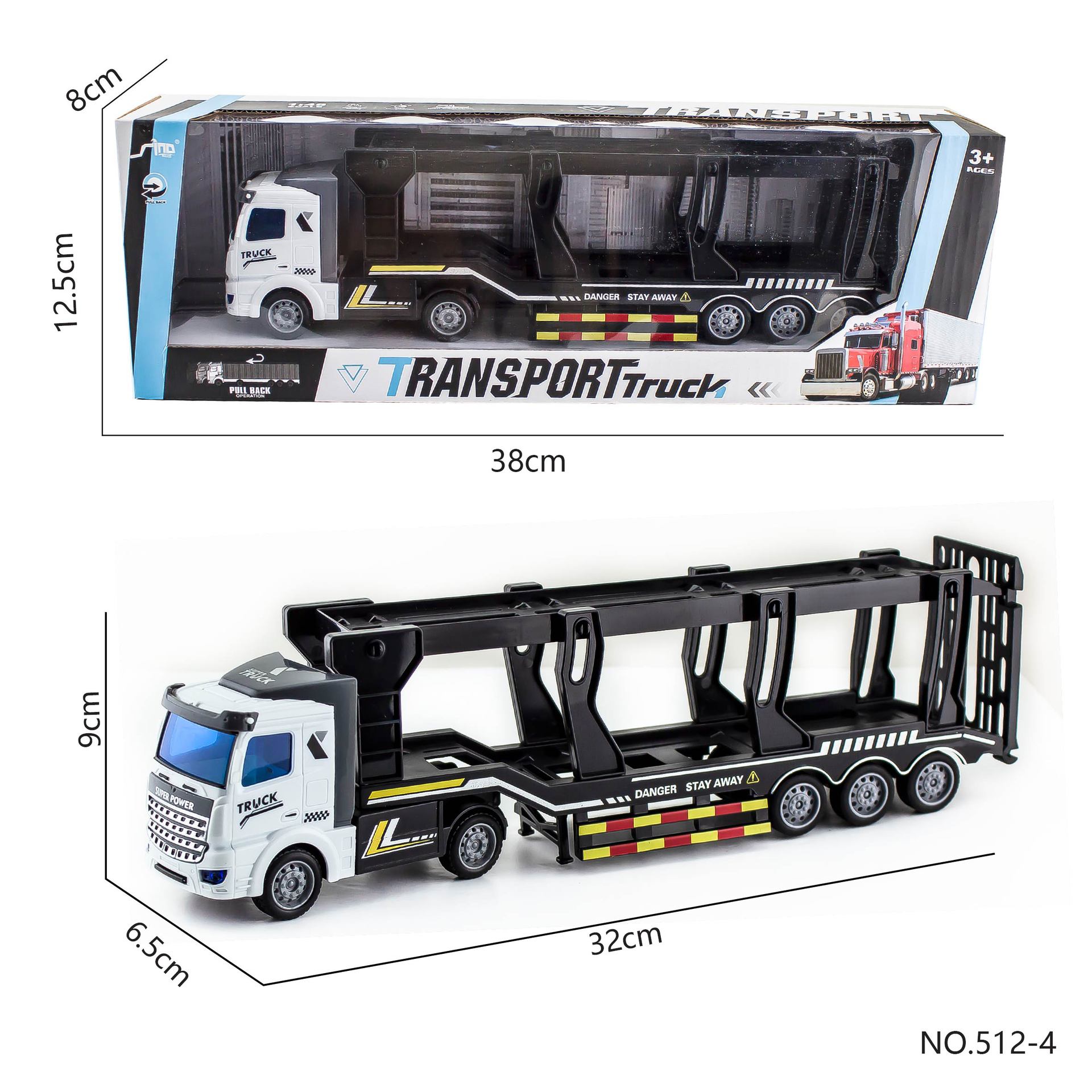 Cross-Border New Product Pull-Back Children's Semi-Hanging Heavy-Duty Flatbed Transporter Dump Double-Decker Trailer Simulation Model Toy