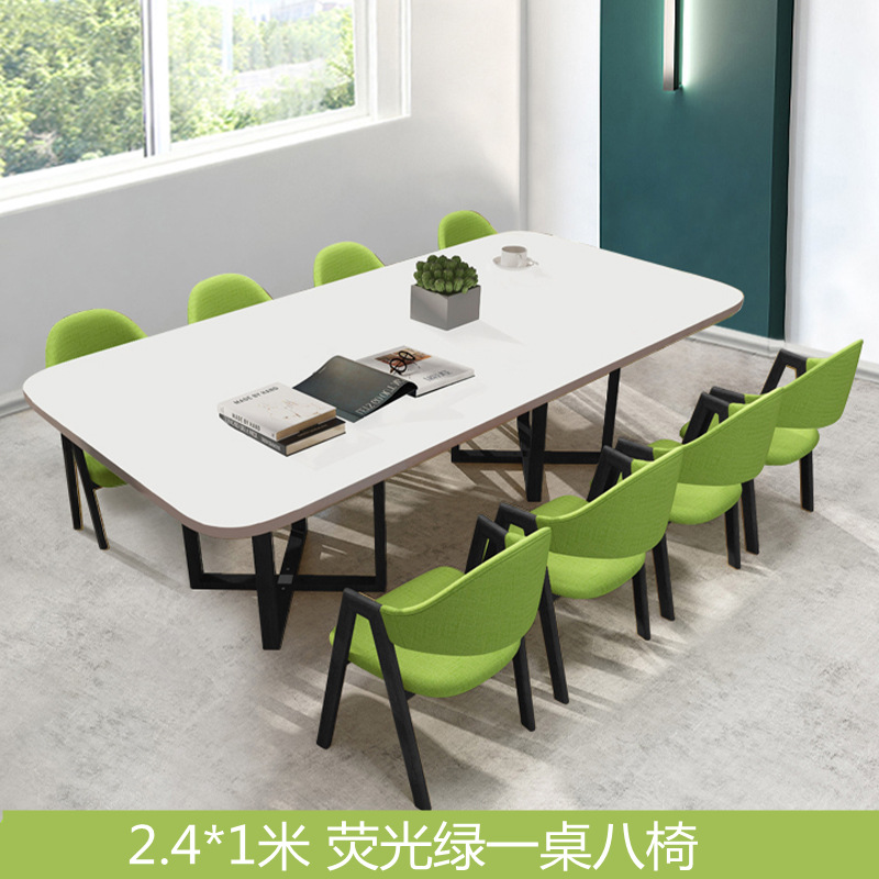 Mesa y silla de reunión moderna simple sala de estar mesa rectangular sala de lectura biblioteca mesa larga