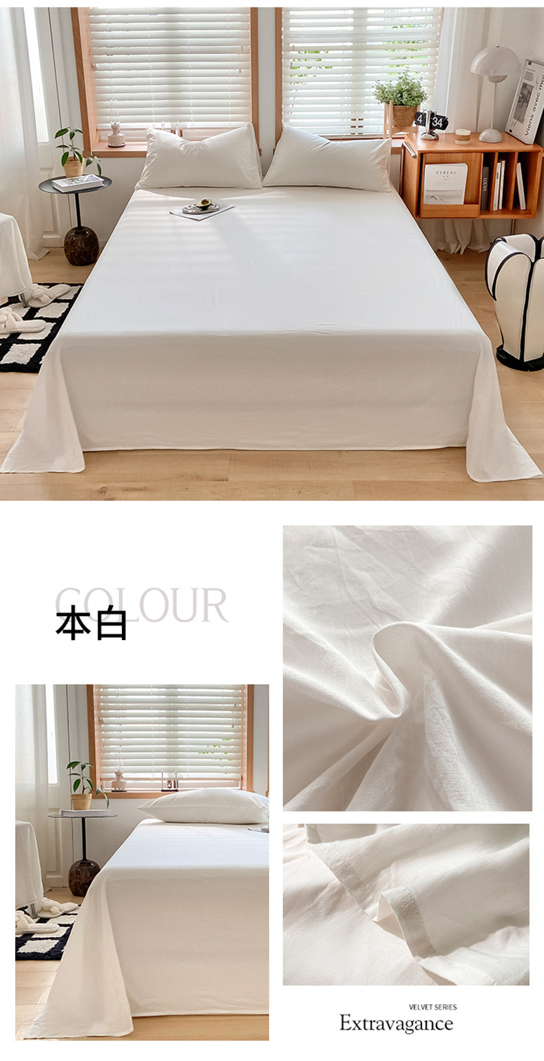 Sábana de algodón lavado de algodón grueso pieza individual 100 algodón dormitorio de estudiantes cama individual funda de almohada de tres piezas 2