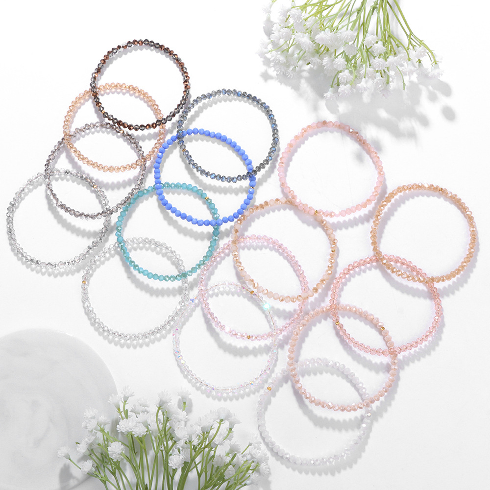 Multicolor Pattern Simple Style Multicolor Artificial Crystal Wholesale Bracelets
