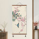 Famous traditional Chinese painting scroll painting calligraphy and painting study porch decorative painting lucky flower and bird painting early spring unexpectedly gorgeous peach blossom four happy vertical