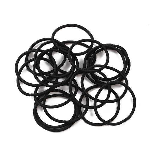 Cross-border basic 3mm black high elasticity seamless hair tie rubber band hair accessory DIY versatile base hair tie
