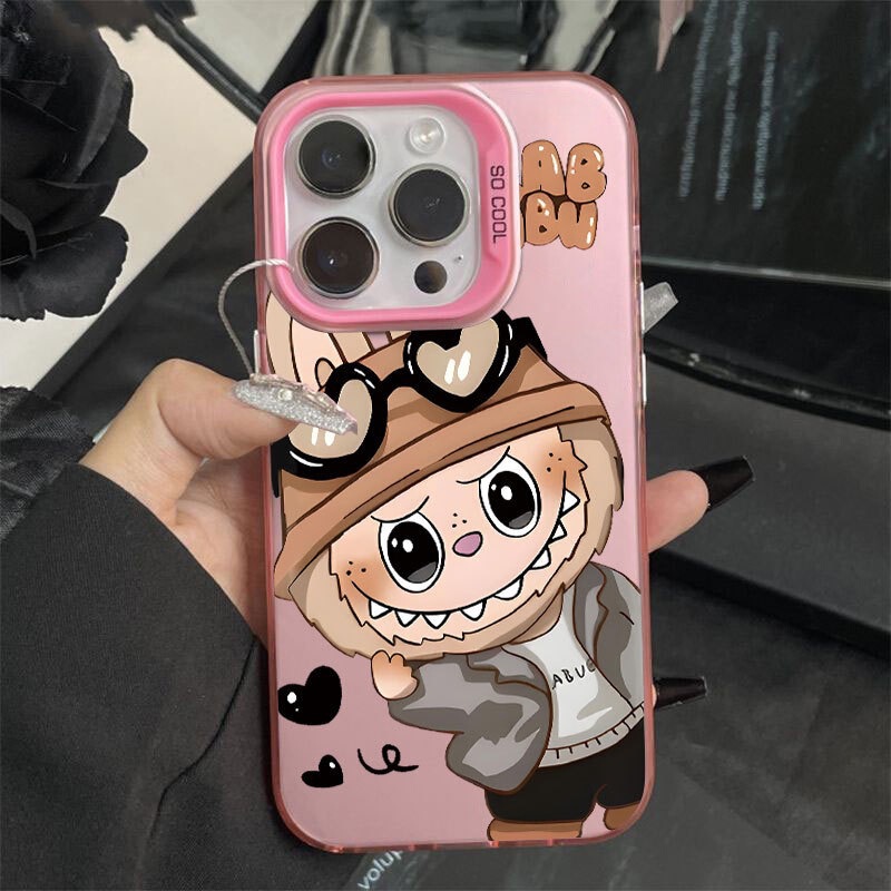 メガネラブブはiPhone17promax、Apple16plus、漫画風15、可愛い14/13のスマホケースに適しています。|undefined