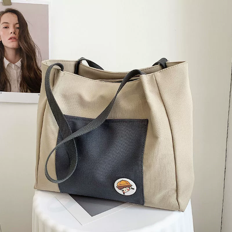 Холщовая сумка, оптовая продажа, пригородная женская сумка для студентов колледжа, новинка 2022, универсальная сумка на плечо большой вместимости, женская тканевая сумка