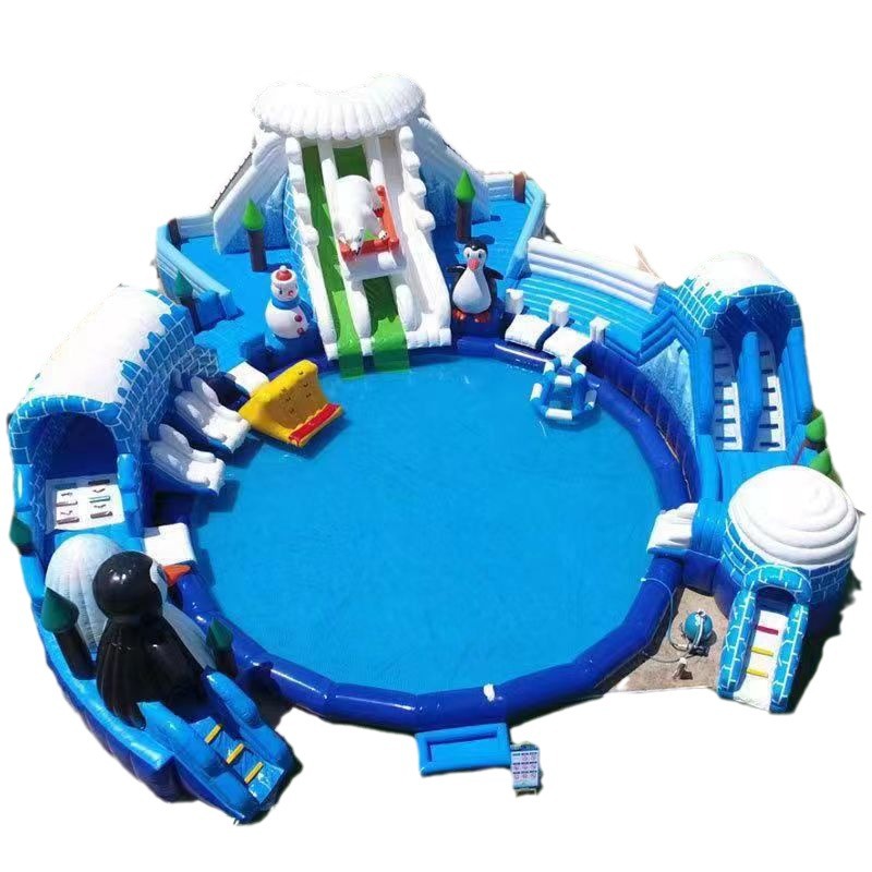 Gran parque acuático infláble fabricante de equipos para niños inflables castillo de agua deslizante soporte móvil piscina